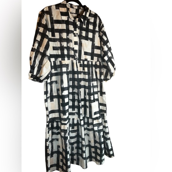 Maeve Dresses & Skirts - Anthropologie Maeve‎ Bettina Dress in Carbon Plaid, Worn Once